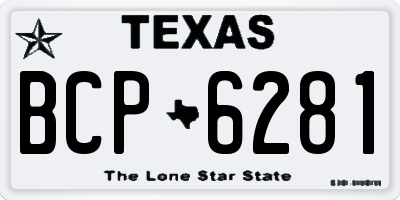 TX license plate BCP6281