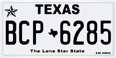 TX license plate BCP6285