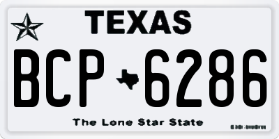 TX license plate BCP6286