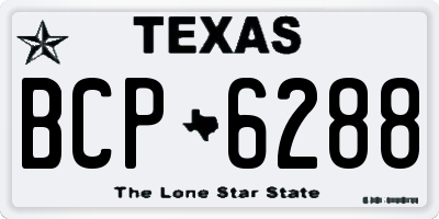 TX license plate BCP6288