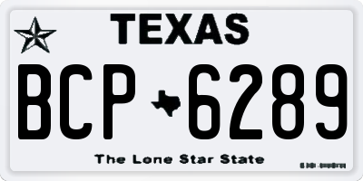 TX license plate BCP6289
