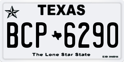 TX license plate BCP6290