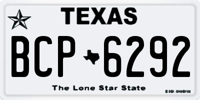 TX license plate BCP6292