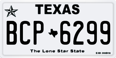 TX license plate BCP6299