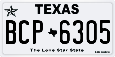 TX license plate BCP6305