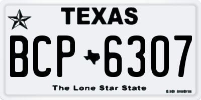 TX license plate BCP6307