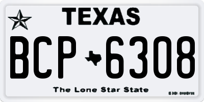TX license plate BCP6308