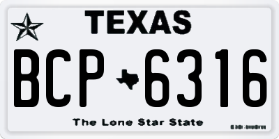 TX license plate BCP6316