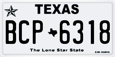 TX license plate BCP6318