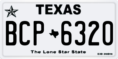 TX license plate BCP6320