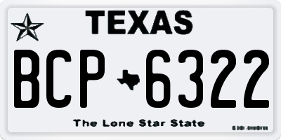 TX license plate BCP6322