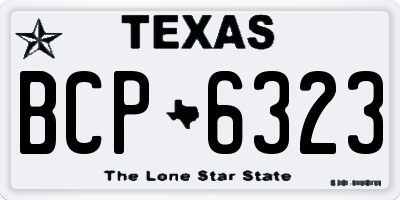 TX license plate BCP6323