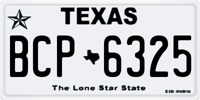 TX license plate BCP6325