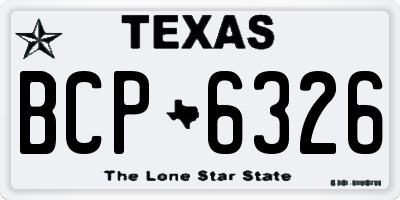 TX license plate BCP6326
