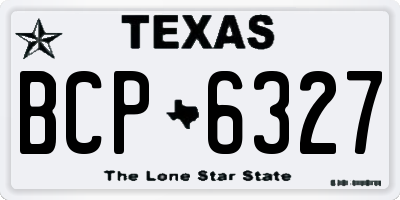 TX license plate BCP6327