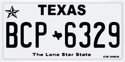 TX license plate BCP6329