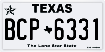 TX license plate BCP6331