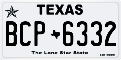 TX license plate BCP6332