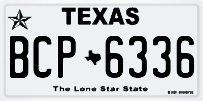 TX license plate BCP6336