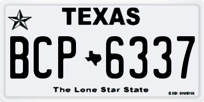 TX license plate BCP6337