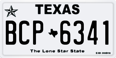 TX license plate BCP6341