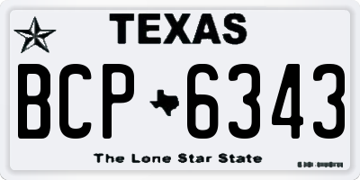 TX license plate BCP6343