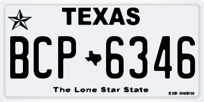 TX license plate BCP6346