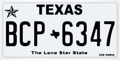 TX license plate BCP6347