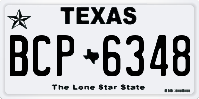 TX license plate BCP6348