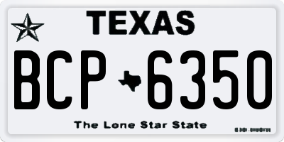 TX license plate BCP6350