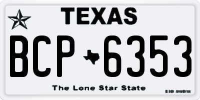 TX license plate BCP6353