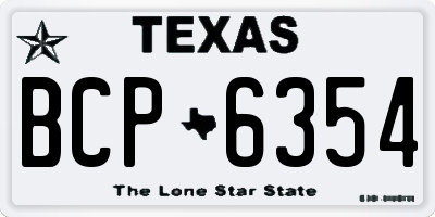 TX license plate BCP6354