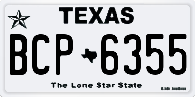 TX license plate BCP6355