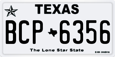 TX license plate BCP6356