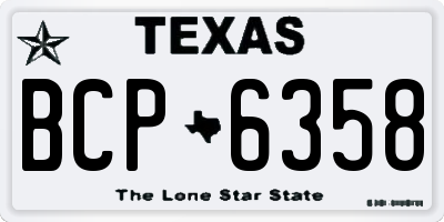 TX license plate BCP6358