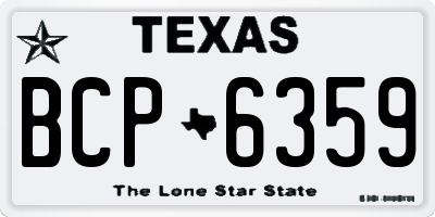 TX license plate BCP6359