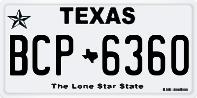 TX license plate BCP6360