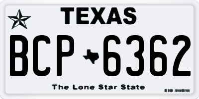 TX license plate BCP6362