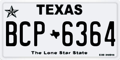 TX license plate BCP6364
