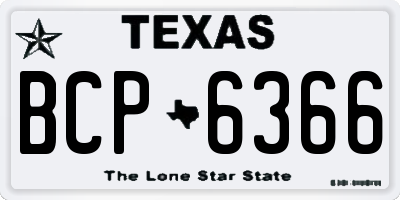 TX license plate BCP6366