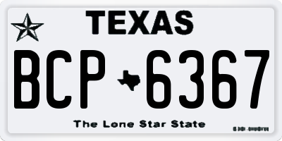 TX license plate BCP6367