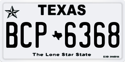 TX license plate BCP6368