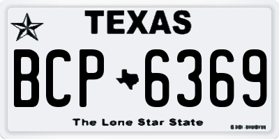 TX license plate BCP6369