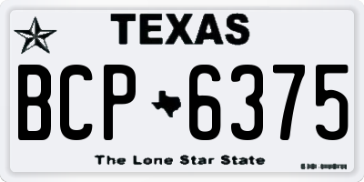 TX license plate BCP6375