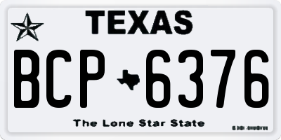 TX license plate BCP6376