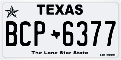 TX license plate BCP6377