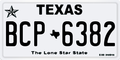 TX license plate BCP6382