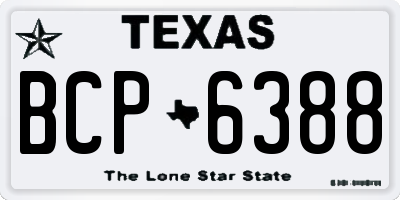 TX license plate BCP6388