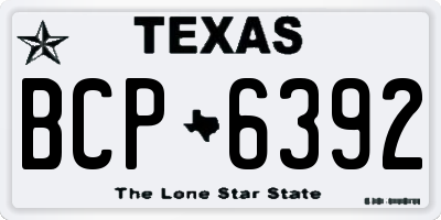 TX license plate BCP6392