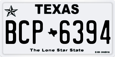 TX license plate BCP6394